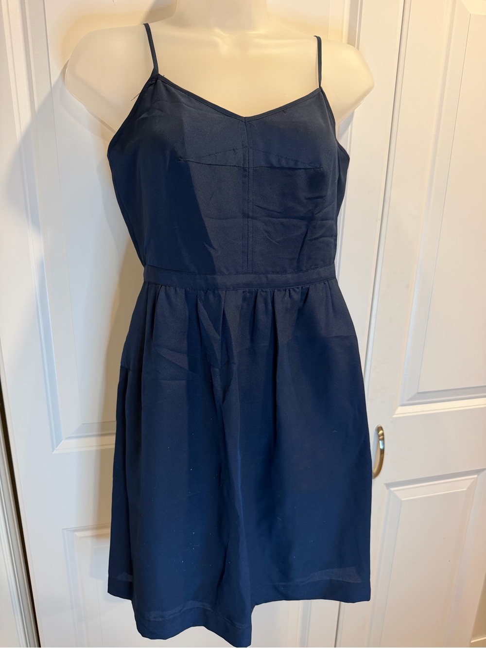 J.Crew Navy Blue Cami Mini Dress Spaghetti Strap V-Neck 2